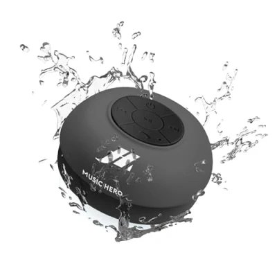 Afbeelding van 3W luidspreker met zuignap, toetsen voor muziek en oproepen, ingebouwde microfoon handsfree, waterdicht gebruik in de douche.