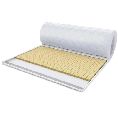 Afbeelding van FDM Matrastopper latex koudschuim 160 x 200 cm hardheid H2 hoogte ca. 4 geschikt voor mensen met een allergie Öko Tex gecertificeerd wit