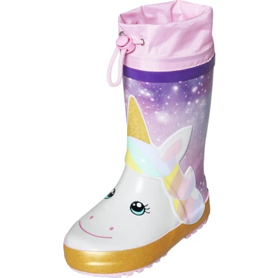 Afbeelding van Playshoes Einhorn Regenlaarzen voor kinderen, Maat: 26, Rosa Kunststof