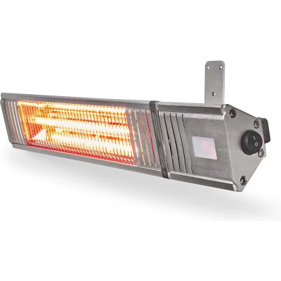 Afbeelding van Nedis Patio Verwarmer 2000 W 9 Warmte Standen Wandmontage IP65 Aluminium