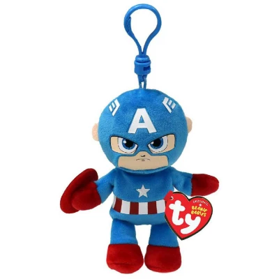 Afbeelding van TY Beanie Babies Clip Marvel Knuffel Captain America 12 cm