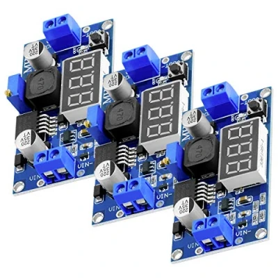 Afbeelding van AZDelivery LM2596S DC 3 Digit Voltmeter Display 3.3V 24V Step down Module, met digitale display, inclusief E Book! (Pak van 3)