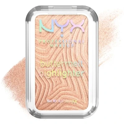 Image de NYX PROFESSIONAL MAKEUP Highlighter en Poudre Enrichi Beurre de Mangue, d&#039;Amande &amp; Karité Texture Fondante Formule Vegan Buttermelt Teinte : Glaze It Butta