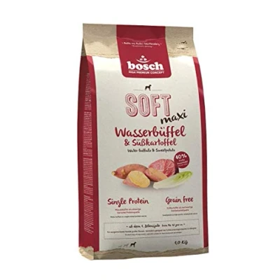 Afbeelding van 1kg Bosch HPC Soft Maxi waterbuffel &amp; Zoete aardappel droogvoer voor honden