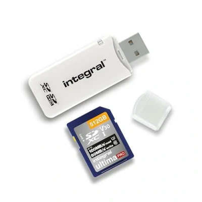 Afbeelding van Integral SD kaartlezer met enkele sleuf, frustratievrije verpakking, wit AMINCRSD