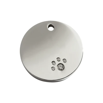 Afbeelding van Circle Swarovski hondenpenning medium/gemiddeld dia. 3 cm RedDingo
