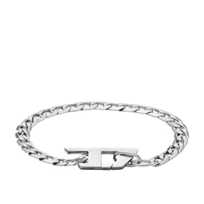 Afbeelding van Diesel heren Steel schakelarmband DX1496040 in de kleur Zilver