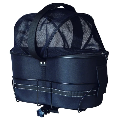 Afbeelding van Trixie Fietsmand Achterop Zwart Met Kussen En Kap 29X42X48 CM