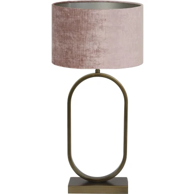 Afbeelding van Light &amp; Living Tafellamp Jamiri/Gemstone Ant, Brons/ Oud roze Ø30x67cm Modern