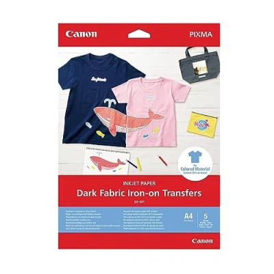 Afbeelding van Canon DF 101 A 4 Dark Fabric Iron on Transfers 5 vellen Strijkpapier