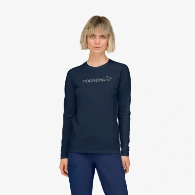 Afbeelding van Norrøna Women&#039;s Falketind Equaliser Merino Round Neck Dames Indigo Night