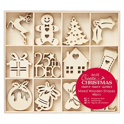 Image de Set Silhouettes en bois Images de Noël 48 pcs