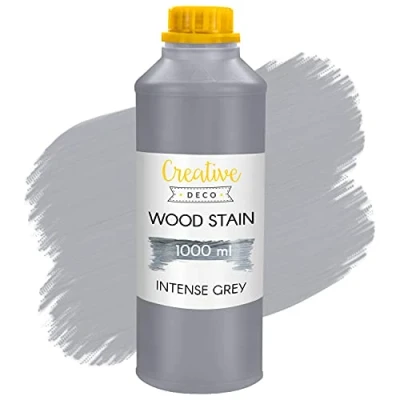 Afbeelding van Creative Deco Houtbeits op Waterbasis Grijs 1 Liter Voor Hout, Beton, Baksteen, Behang