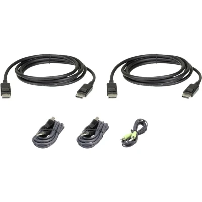 Afbeelding van ATEN KVM Aansluitkabel [1x DisplayPort stekker, USB A 2.0 Jackplug male 3,5 mm 1x bus B, mm, stekker] 1.80 m