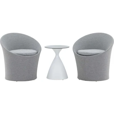 Afbeelding van Spoga loungemeubel setjes 3 delen wit,grijs.