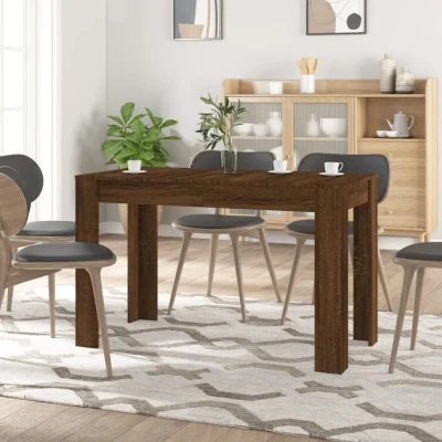 Afbeelding van Eettafel 120x60x76 cm bewerkt hout bruineikenkleurig