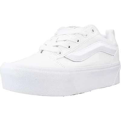Afbeelding van Vans KNU Stack Skateschoenen, Dames, Maat: 39, True white Imitatieleer/ textiel