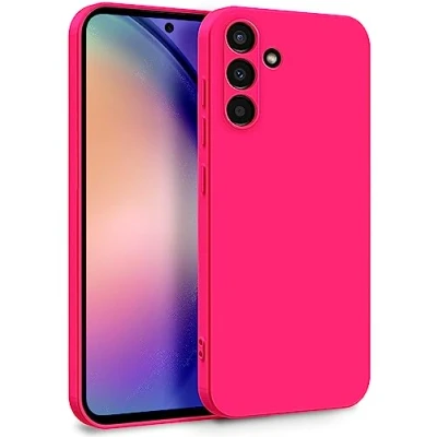 Afbeelding van MyGadget Beschermhoes van siliconen, compatibel met Samsung Galaxy A54 5G, zachte en soepele hoes TPU, microvezelvoering, extra dun licht, donkerroze