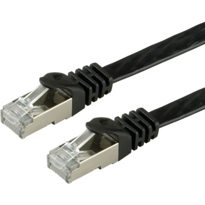 Afbeelding van VALUE patchkabel Cat.6 (Klasse E) FTP, extra plat, zwart, 5 m