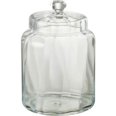 Afbeelding van J Line Voorraadpot Elia Glas Transparant Medium