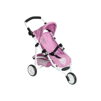 Afbeelding van Bayer Chic 2000 Poppenwagen Lola, joggingwagen, poppenjager, roze jeans, 612 62