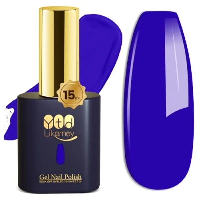Afbeelding van YTD Likomey Gelnagellak, Semi permanent, Blauw, Klein, 15 ml, Soak off, Uv, Led, Gellak, Manicure,
