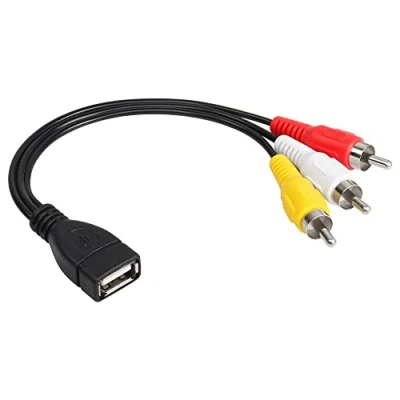 Afbeelding van CERRXIAN USB naar 3RCA, 2.0 A female 3 RCA mannelijke audio video AV composiet voor tv/Mac/pc (0,15 m)