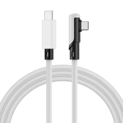 Afbeelding van Câble VR Link USB C vers pour Meta Quest 3S / 3/2 Pro, Pico 4 Ultra et PC/Steam par MMOBIEL Type 90 Degrés Casque Gaming Charge de 5m Blanc