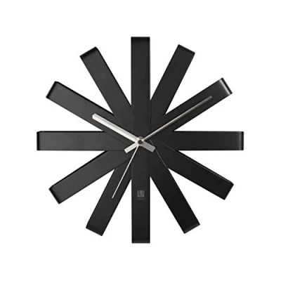 Image de Horloge murale silencieuse en m�tal UMBRA Noir