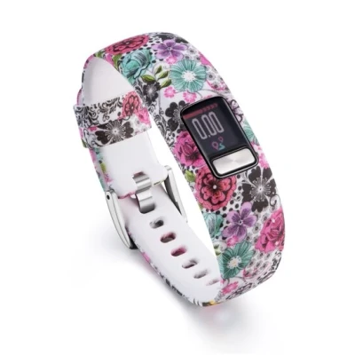 Afbeelding van Siliconen sportbandje Bloemenprint Garmin Vivofit 4