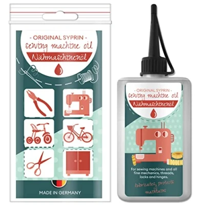 Afbeelding van Syprin Universele naaimachine olie, hars en zuurvrij, ideaal voor mechanische precisie componenten, naaimachines, deuren, ramen, 100 ml