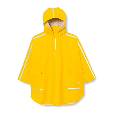 Afbeelding van Playshoes Regencape met extra lang rug voor kinderen Geel maat 128cm