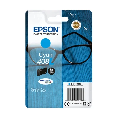 Image de Epson 408 21.6 ml cyan original blister cartouche d&#039;encre pour WorkForce Pro WF C4810DTWF