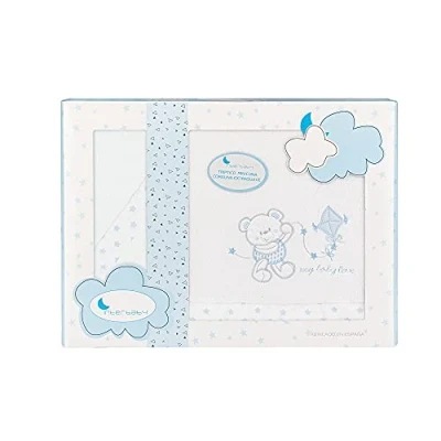 Afbeelding van Interbaby Beddengoed Baby Love 106 Cm Fleece Wit/blauw 3 delig