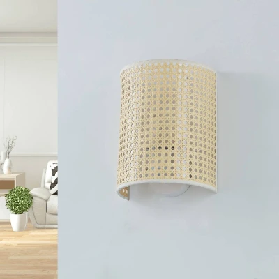 Afbeelding van Lindby wandlamp Lautaro, bamboe, 25 cm hoog, E27