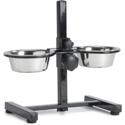 Afbeelding van Beeztees Hondenstand 2 Rvs Bakken 16cm Zwart