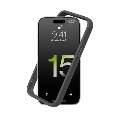 Afbeelding van RHINOSHIELD Bumper hoes compatibel met [iPhone 15] CrashGuard aanpasbare dunne bescherming schokdemping [BPA vrij] grafiet