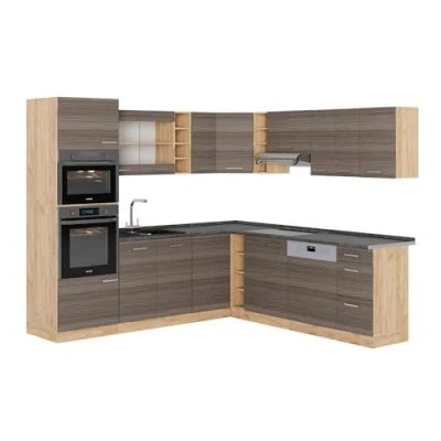 Afbeelding van Vicco Hoekkeuken R Line, Edel grijs/gouden eik, 237 x 247 cm , WB Antraciet