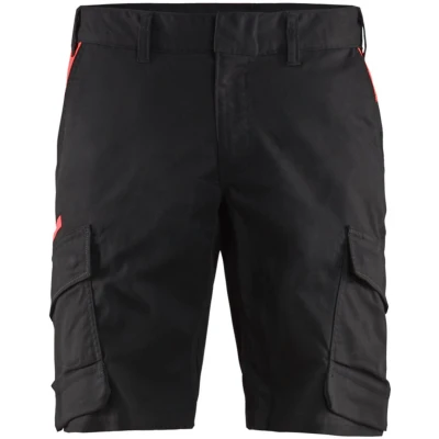 Afbeelding van Blaklader Industrie short met stretch 1446 1832 Zwart/Rood C48