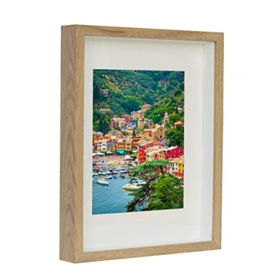 Afbeelding van BD ART Diepe fotolijst 28 x 35 cm 3D box met passe partout, 20 25 cm, eiken