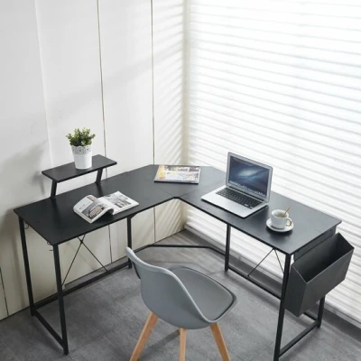 Afbeelding van Lina Hoekbureau Computertafel Bureau Zwart