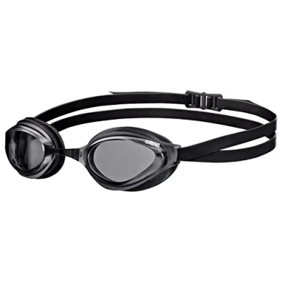 Afbeelding van arena Python Uniseks zwembril voor training en wedstrijd (UV bescherming, anti condens coating, harde glazen), rookzwart (50), één maat