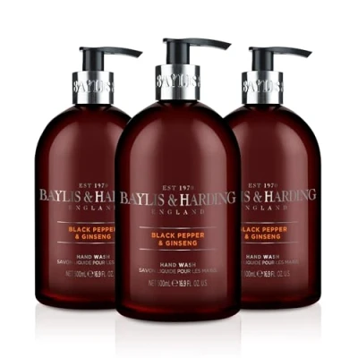Afbeelding van (3 stuks) Baylis &amp; Harding Black Peper GINSENG Hand Wash x 500 ml) Harding,