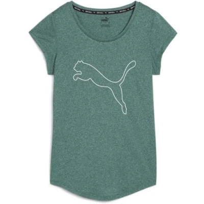 Afbeelding van PUMA PERFORMANCE HEATHER CAT TEE W Dames Sportshirt Donkerblauw Maat XS