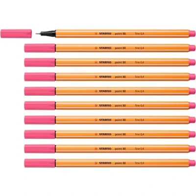 Afbeelding van STABILO point 88 Premium Fineliner Fine 0,4 mm Licht Roze Doos 10 stuks