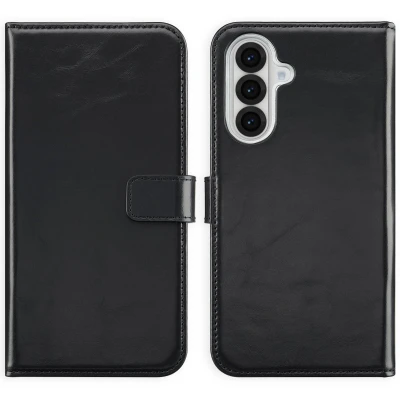 Afbeelding van Selencia Hoesje Geschikt voor Samsung Galaxy A56 Met Pasjeshouder Echt Lederen Bookcase Zwart