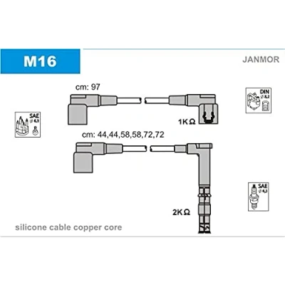 Afbeelding van JANMOR M16 Bougiekabelset MERCEDES BENZ: SL Convertible, W124 Coupe, Saloon