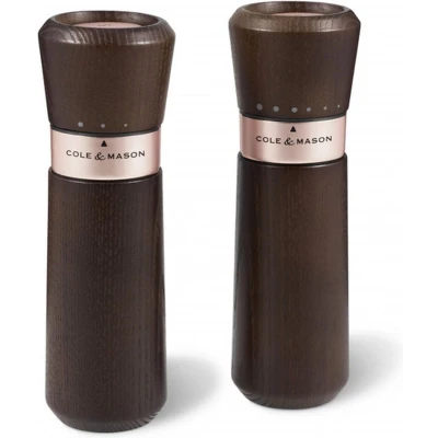 Afbeelding van Cole &amp; Mason Lyndhurst Chestnut Peper Zoutmolenset 19cm Rose Goud