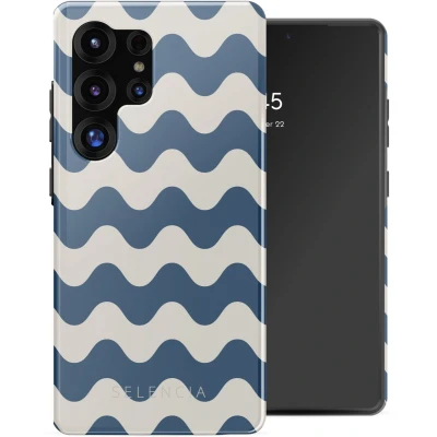 Afbeelding van Selencia Hoesje Geschikt voor Samsung Galaxy S25 Ultra Vivid Backcover Wave Vibes Classic Blue