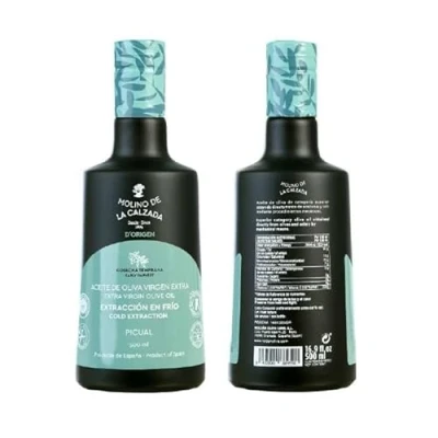 Afbeelding van Premium Extra vierge olijfolie, vroege oogst, koude extractie, Picual variëteit, 500 ml Spaanse olijfolie